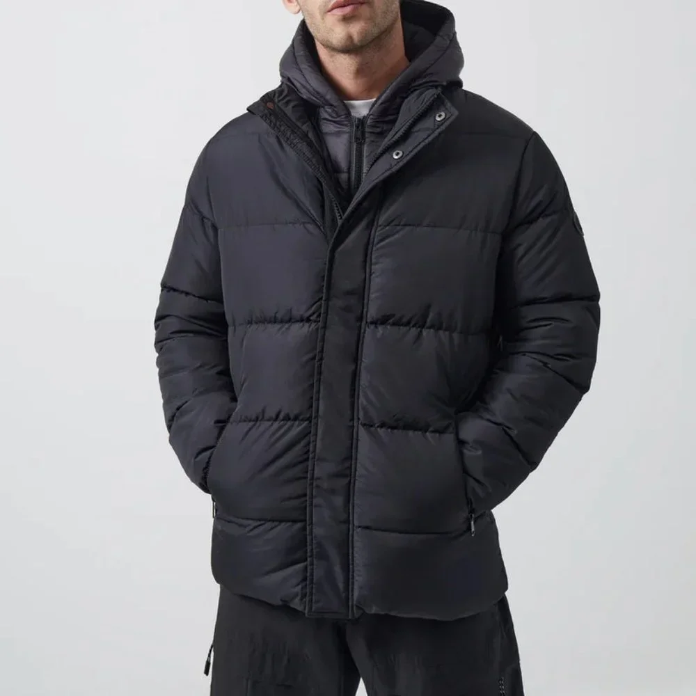 French Connection Row Fleece Puffer Coat - Picture 5 of 13